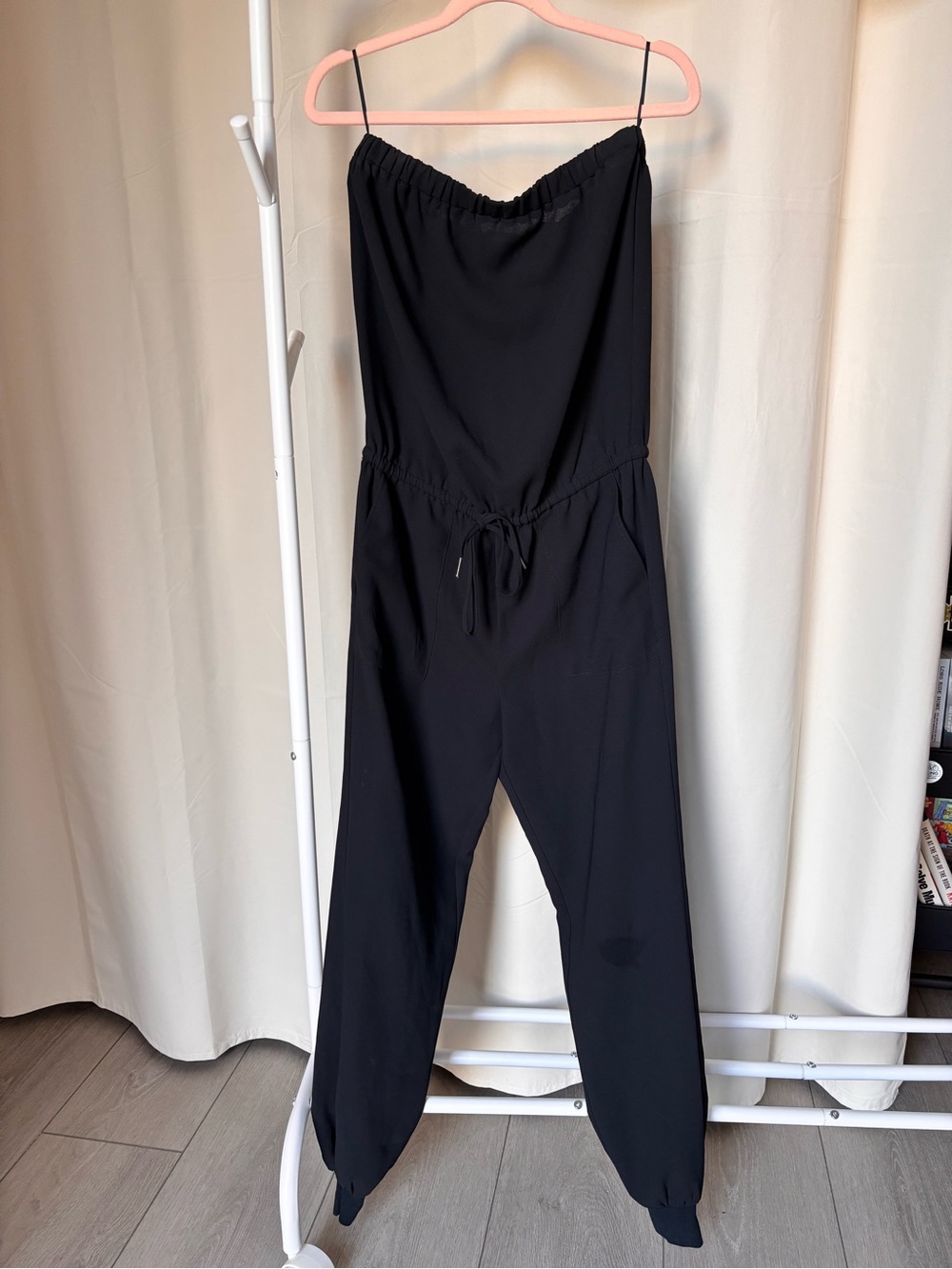 Black Women's Adjustable-Waist Jumpsuit
